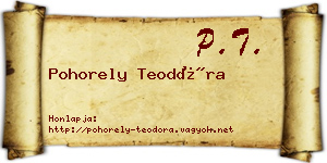 Pohorely Teodóra névjegykártya